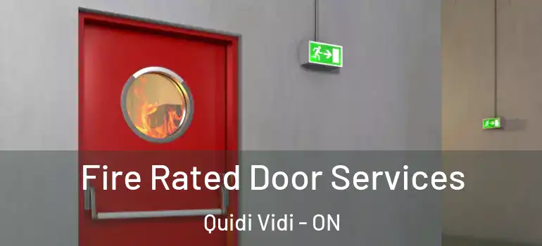Fire Rated Door Services Quidi Vidi - ON