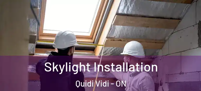 Skylight Installation Quidi Vidi - ON