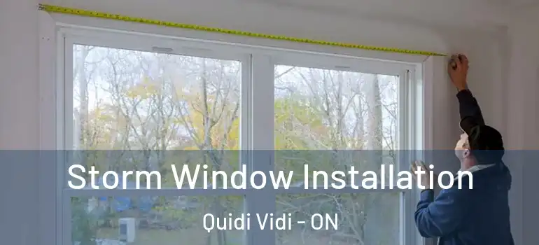 Storm Window Installation Quidi Vidi - ON