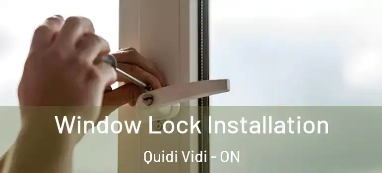  Window Lock Installation Quidi Vidi - ON